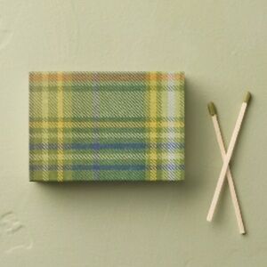 HEARTH & HAND NWT 75ct green plaid match box